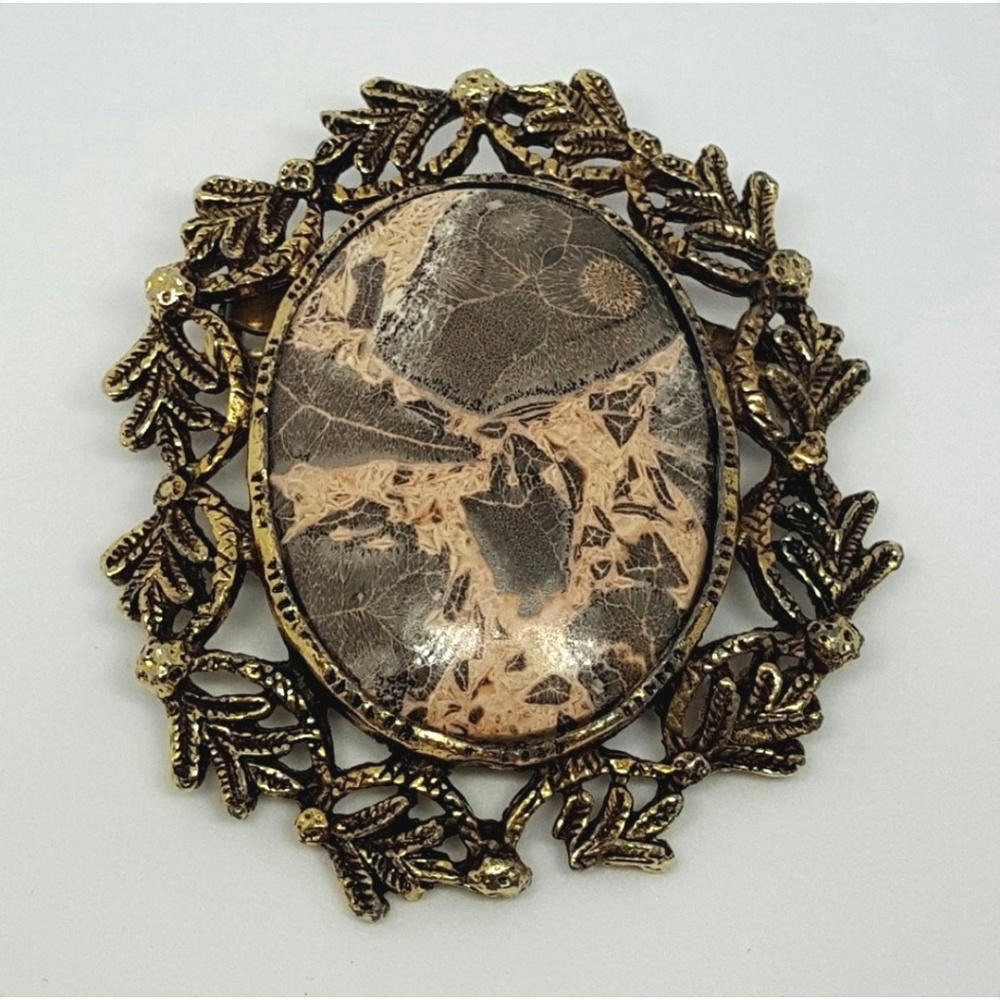 Brooch▪ chunky petrified wood agate pin/pendant